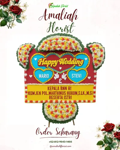 Karangan Papan Bunga Pernikahan di Cadasngampar